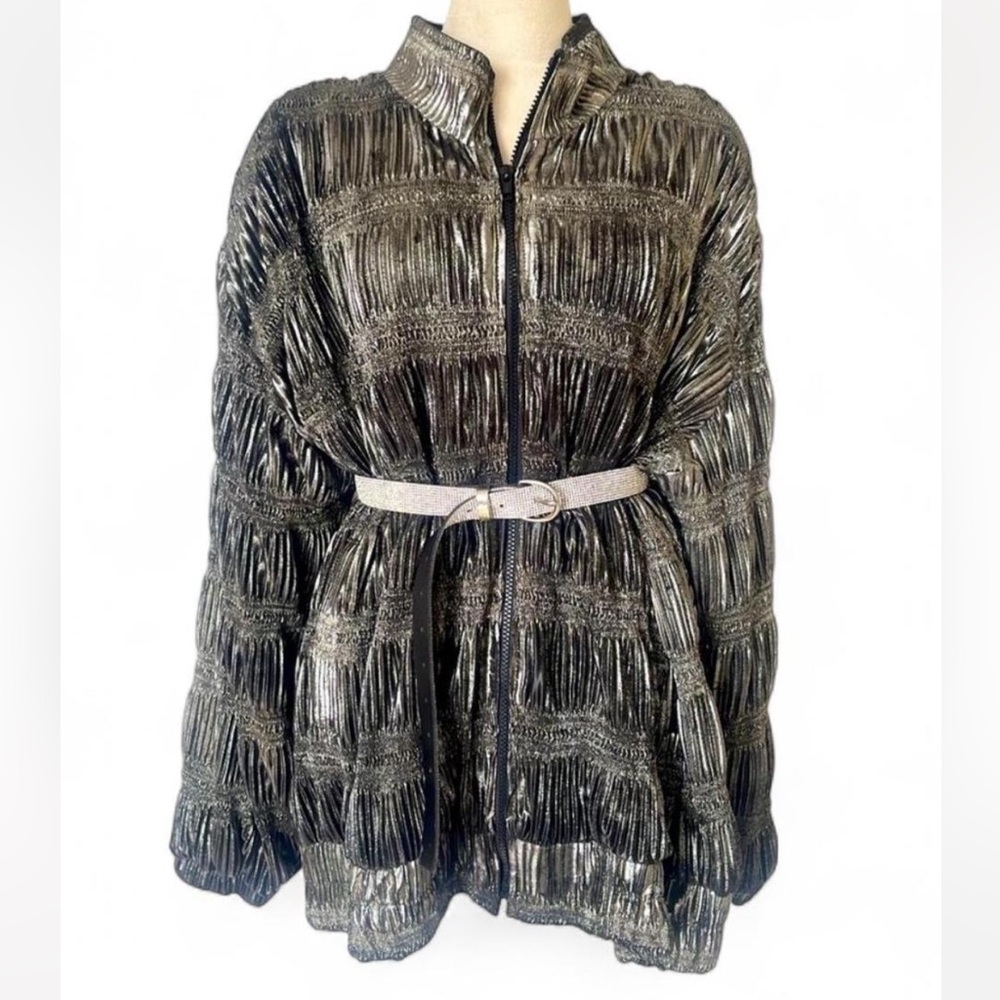 Vintage American Designer Style San Francisco Silver BOLD Pleated | Rare Vintage